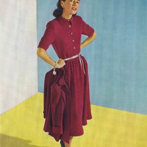 Couture Swing Jacket PDF Knitting Pattern Classic Dresses Hat Skirt Blouse Instant Download Knit Pattern e Book Reproduction image 4