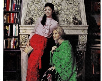 Vintage Hairpin Lace Crochet Patterns: Dress, Poncho, Afghan (Digital Download)