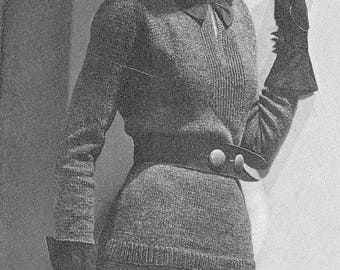 Vintage Knitting Patterns Dresses Suits Coats Tailored Blouses Jackets Travel Knits Patterns Parisian Designs 1930's PDF e-Pattern Book