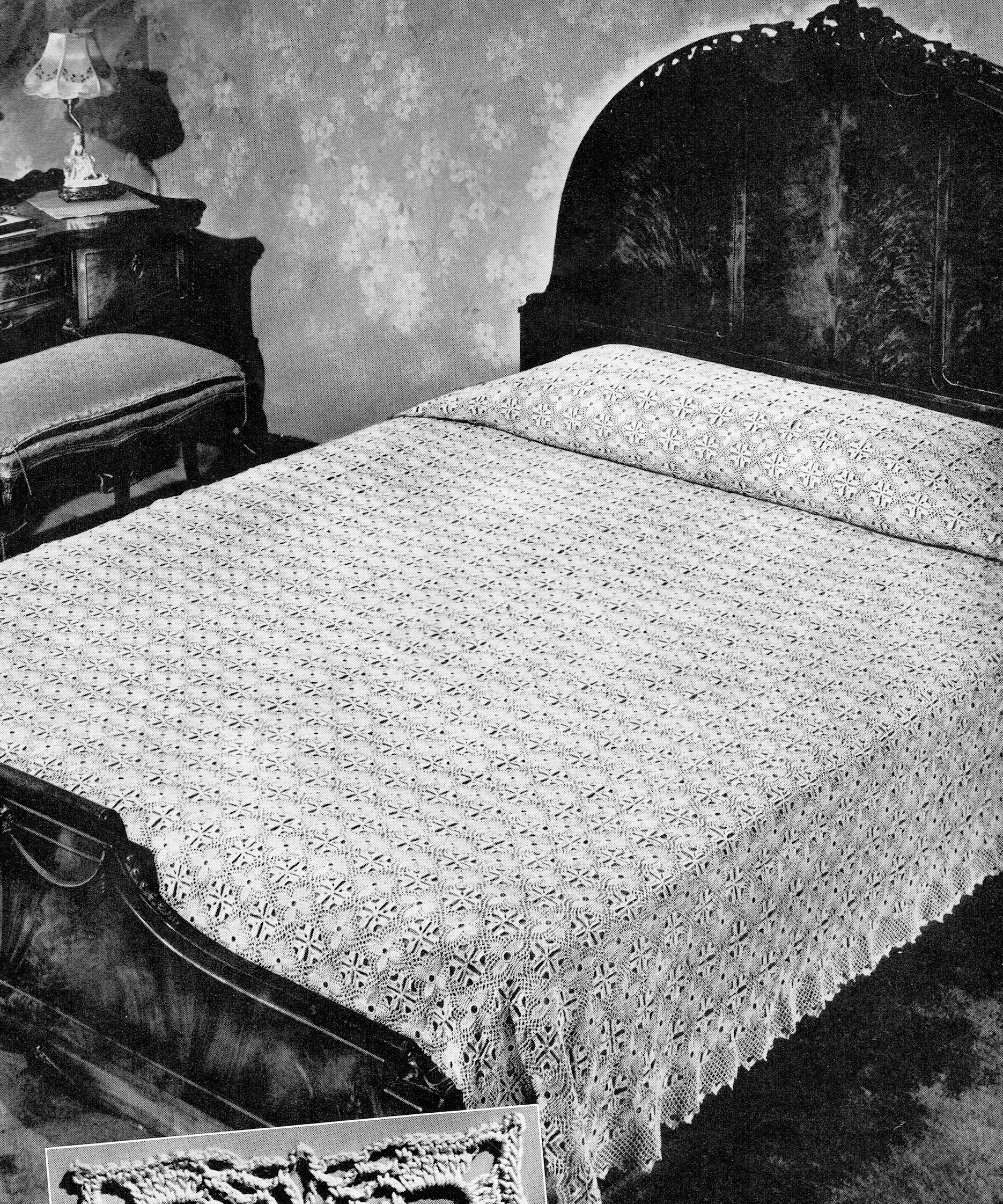 Vintage Crochet Bedspread Motif Patterns Mid Century Home Deco Etsy