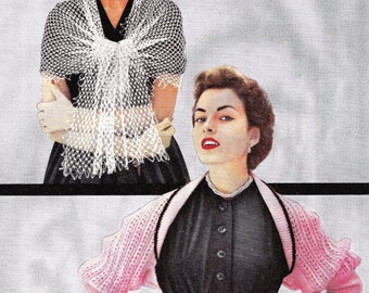 Vintage Hairpin Lace Knitting Crochet Patterns Stoles Shawls Shrugs Triangles Cover Ups Instant Download PDF e Pattern No 86 Dazespast