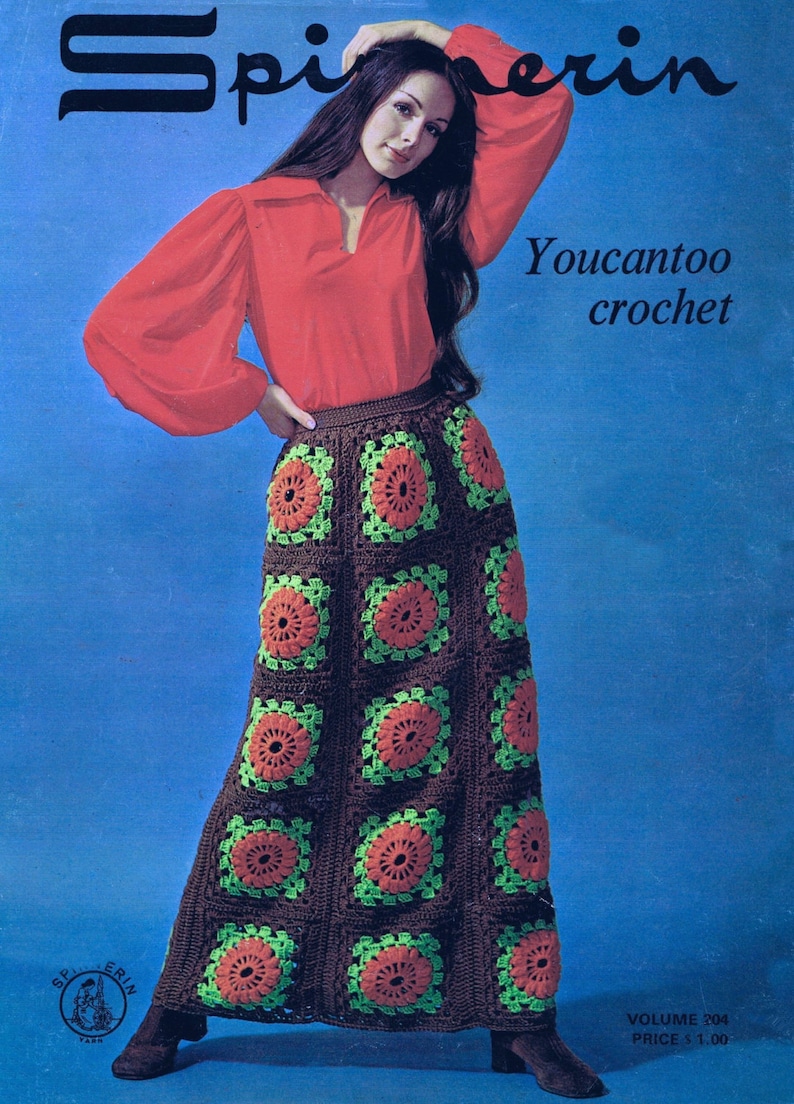 PDF Crochet Patterns Vintage Dresses Stoles Ponchos Granny Square Motif Skirts Capes Bust Size 32-45 Inches Digital Download e-Pattern Book image 5