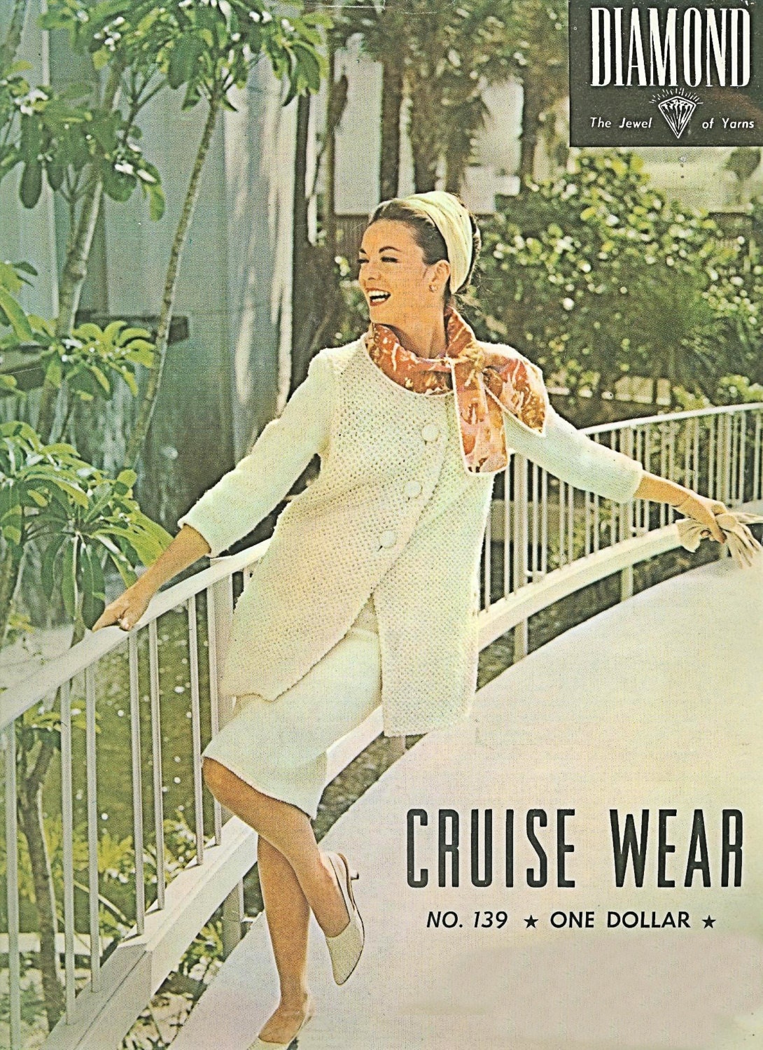 Vintage Knit~Crochet Patterns Cruise Wear 60/'s Dresses Suits Coat Cardigans Pullovers Evening Shells Instant PDF Download Reproduction