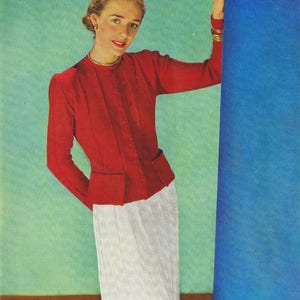 Couture Swing Jacket PDF Knitting Pattern Classic Dresses Hat Skirt Blouse Instant Download Knit Pattern e Book Reproduction image 5