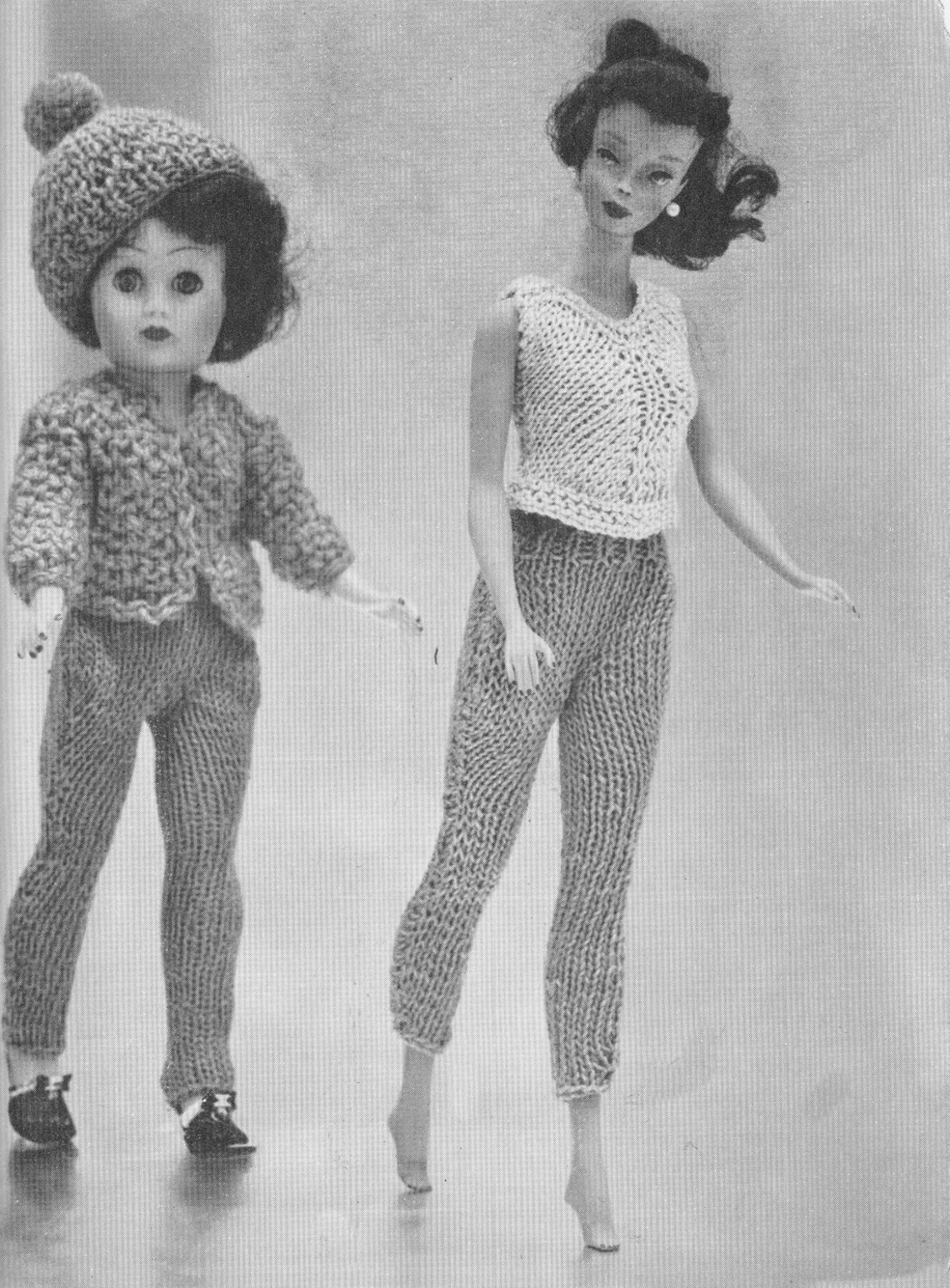 Vintage Patterns Knitted Crochet Doll Clothes Costume Fashion Etsy