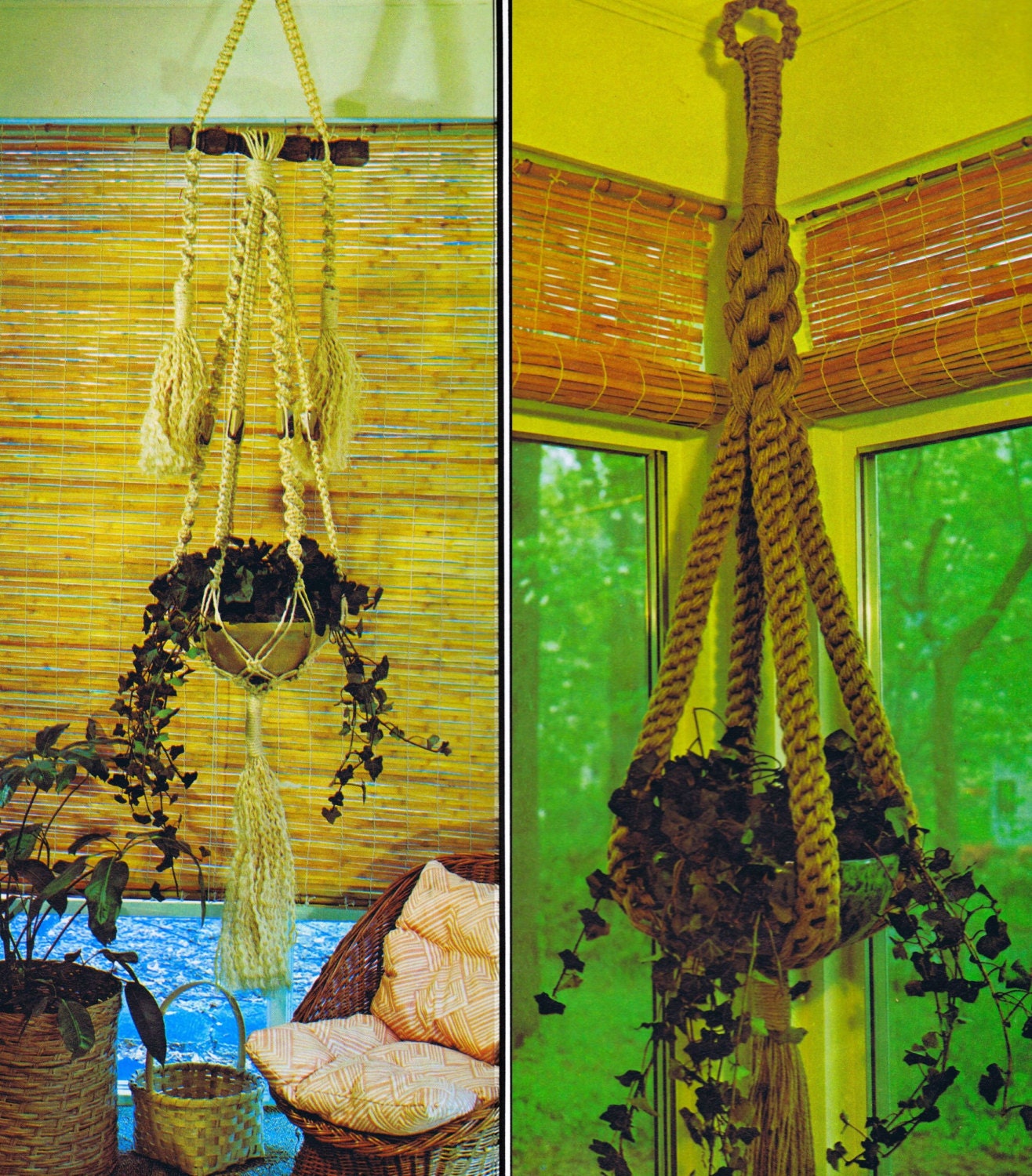 Fabulous Vintage Macrame Patterns One of a Kind Hanging Tables Etsy