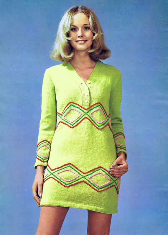 Vintage 70s Crochet & Knit Dress Patterns: Halter, Mini, Tartan (bust  34-44" PDF Download) - Etsy