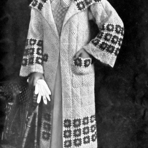 1920s Crocheted Motif Coat | Vintage Crochet Pattern | PDF Download