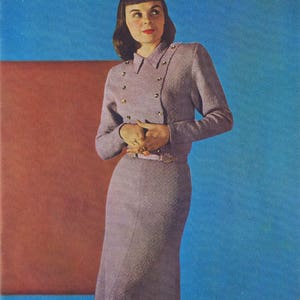 Couture Swing Jacket PDF Knitting Pattern Classic Dresses Hat Skirt Blouse Instant Download Knit Pattern e Book Reproduction image 6