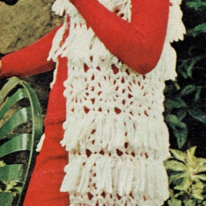 1970s Crochet Vest Pattern | Crazy Daisy Maxi Duster, Boho Fringe (PDF Pattern)