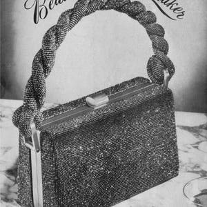Vintage Bead Crochet Hand Bag Patterns 1940s Beaded Bags by Quaker Beading Instructions Handbags Purses Volume 22 Instant PDF Download