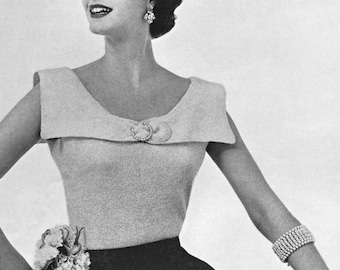 1950s Jeweled Knitwear Patterns: Sweaters, Cardigans, Dresses (PDF Download)