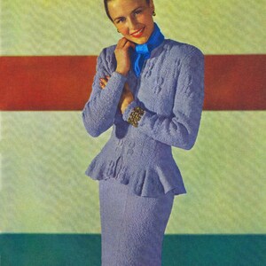 Couture Swing Jacket PDF Knitting Pattern Classic Dresses Hat Skirt Blouse Instant Download Knit Pattern e Book Reproduction image 10