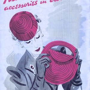 1950&#39;s Vintage Crochet Hats & Bags Pattern (PDF Pattern)