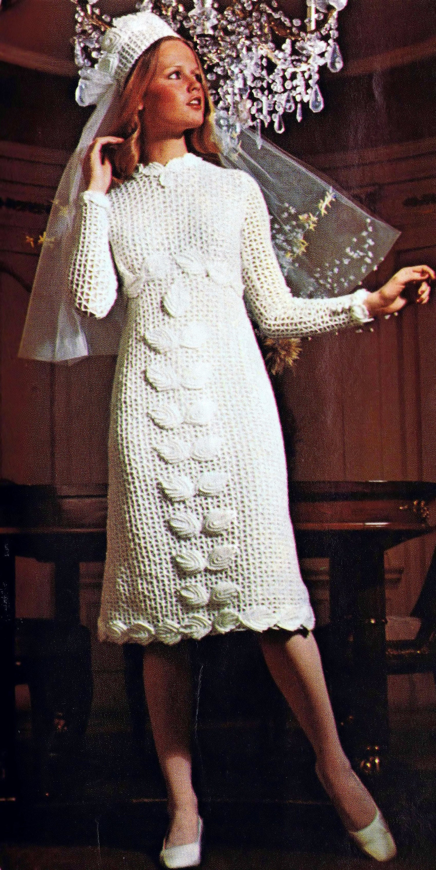 Vintage Irish Crochet Wedding Dress Pattern: Hat & Veil, Sizes 8-14 (PDF  Pattern) - Etsy