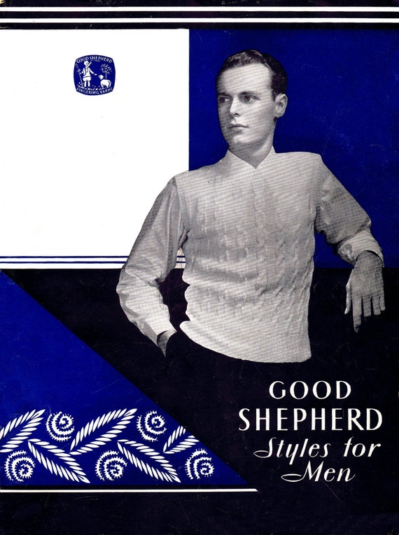 Vintage Mens Knitwear Patterns: Sweaters, Socks, Gloves (PDF Pattern)