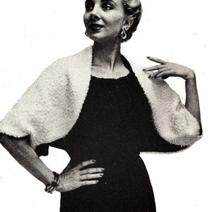 Shrug Bolero Sewing Pattern Easy Vintage PDF 1950&#39;s Reproduction Instant Download