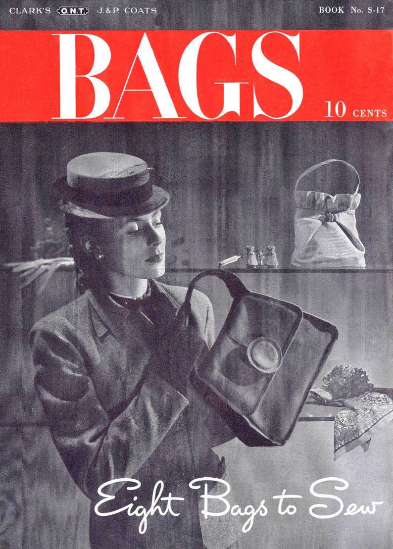 Eight Fabulous Vintage Bags Totes Pouches Envelopes Evening Sewing Patterns By Spool Cotton Purse Handbag Patterns to Sew for Every Occasion image 1