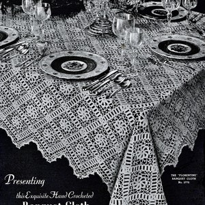 Vintage Crochet Lace Bedspread & Tablecloth Patterns: 1930s Reproduction (PDF Pattern)