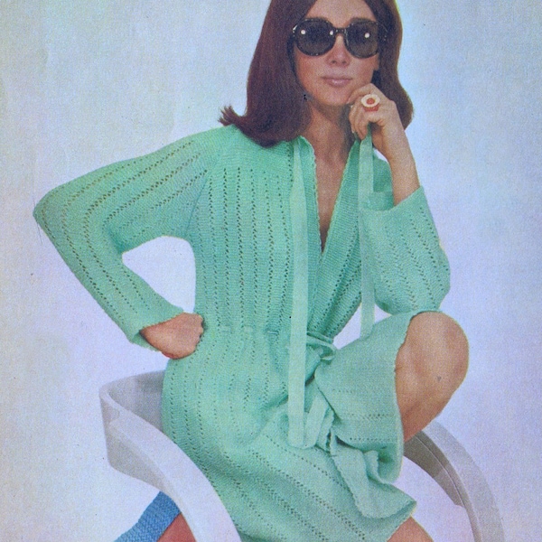 Dressing Gown Knitting Pattern Etsy