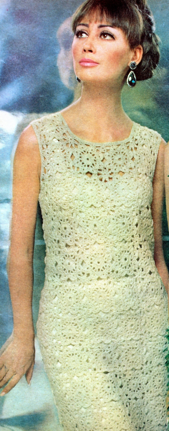 1960s Irish Crochet Lace Dress Pattern, Size 10-12 (PDF Pattern) 1960s Irish Crochet Lace Dress Pattern, Size 10-12 (PDF Pattern)
