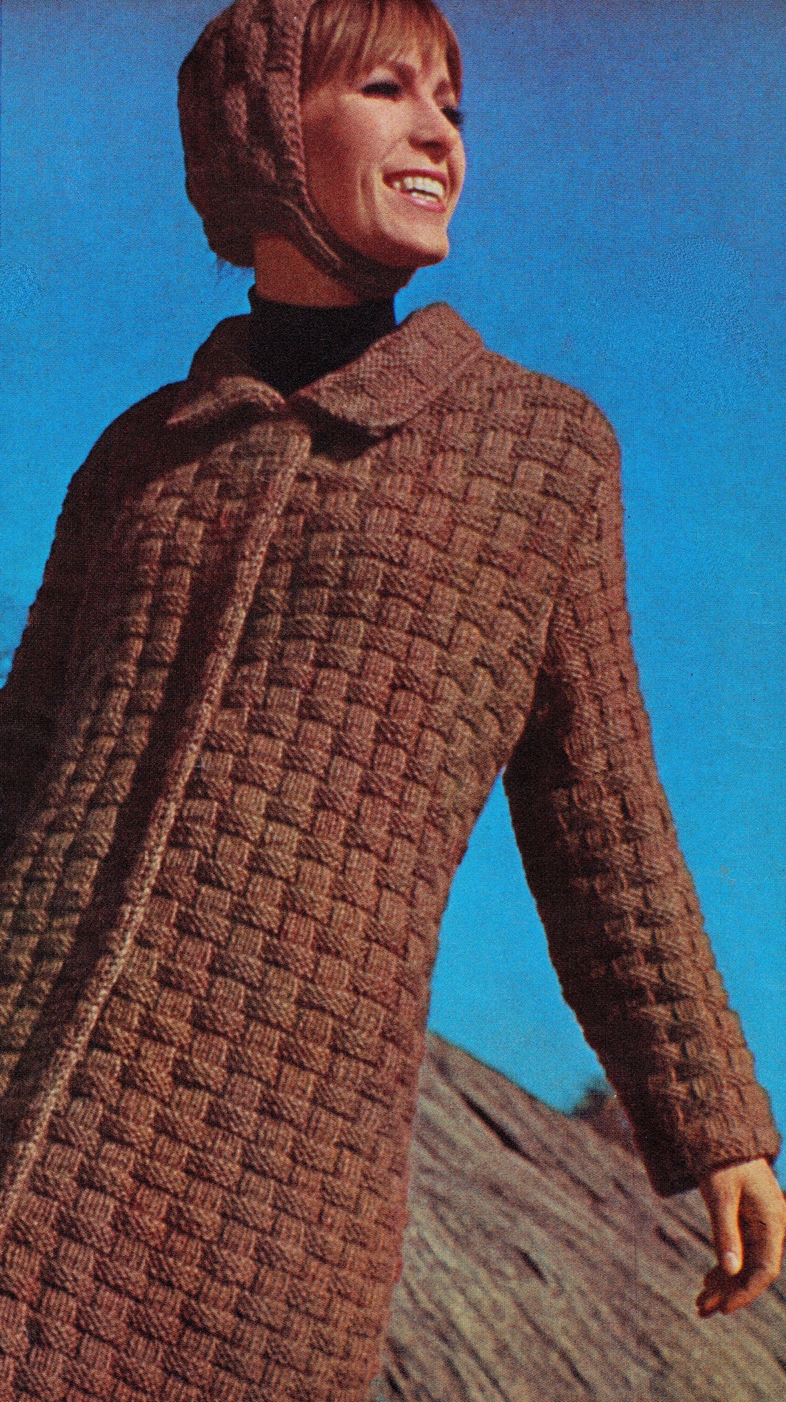 Vintage Coat Knitting Pattern Set Coat Helmet Matching Etsy