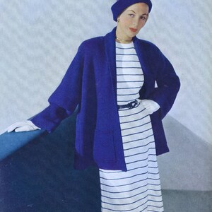 Couture Swing Jacket PDF Knitting Pattern Classic Dresses Hat Skirt Blouse Instant Download Knit Pattern e Book Reproduction image 3