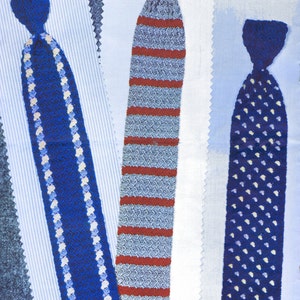 Vintage Crocheted Mens Fashion Tie Patterns Seventeen Retro Mid Century Design Styles for Men & Boy's PDF ePattern Instant Download image 3