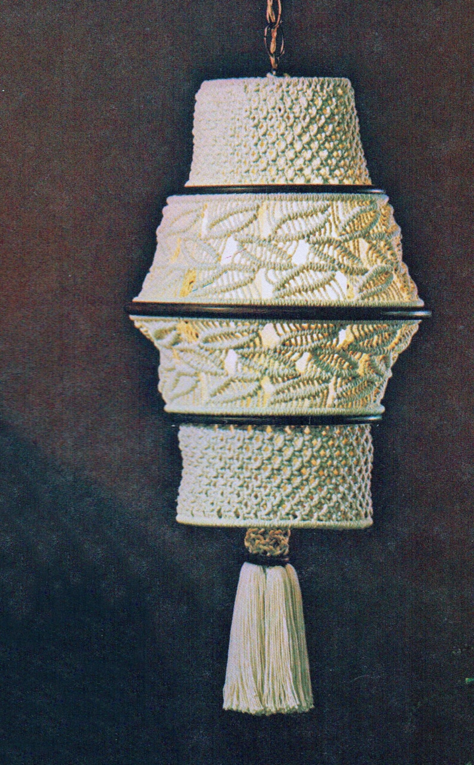 PDF Macrame Hanging Swag Lamp Pattern Vintage Retro Home Decor Etsy