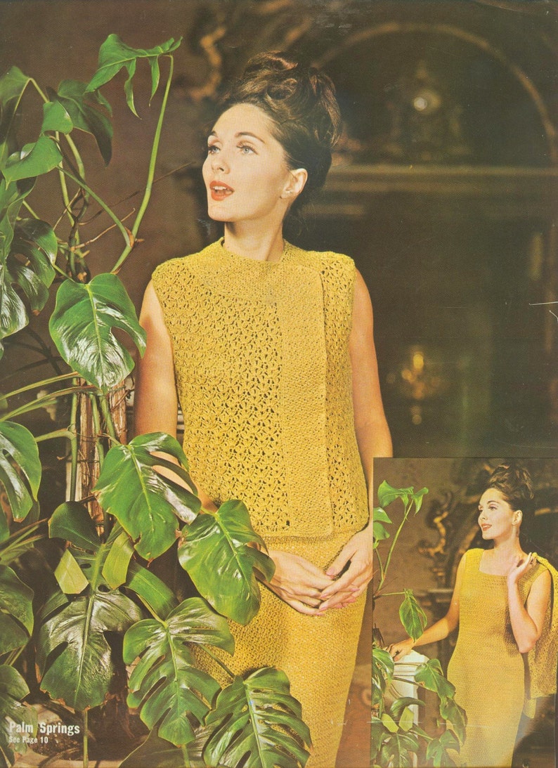 Vintage Knit~Crochet Patterns Cruise Wear 60/'s Dresses Suits Coat Cardigans Pullovers Evening Shells Instant PDF Download Reproduction
