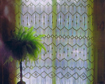 Vintage Macrame Curtain Pattern: Queen Anne's Lace Door Panel (PDF Download)