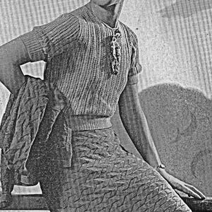 1930s Crochet Knitting Patterns: Dresses, Sweaters, Bust 34-36 (PDF Pattern)