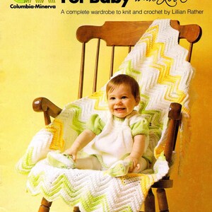 Vintage Knitting Crochet Pattern Wardrobe Christening Dress Blanket Puffed Sleeve Dress Pompon Booties Coveralls Columbia Minerva Book 792 image 1