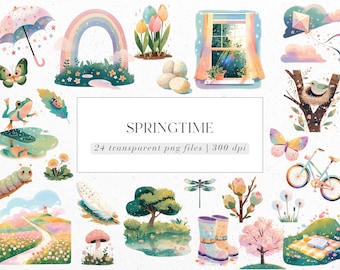 Springtime Clipart, Spring Clipart, Digital File