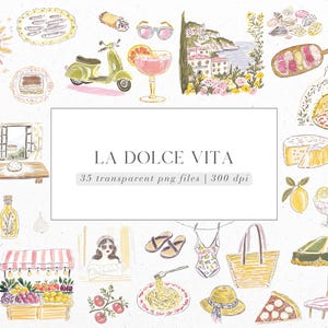 La Dolce Vita, Italienischer Sommer, Italien, Mediterran, Hand gezeichnet, digitaler Download