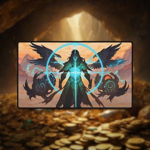 Tapete de jogo Crow Sorcerer Tapete MTG Tapete de mesa mágico Tapete D&D Mousepad Pokemon Tapete de jogo Yugioh Tapete de jogo Flesh Blood One Piece Tapete Lorcana Tapete TCG