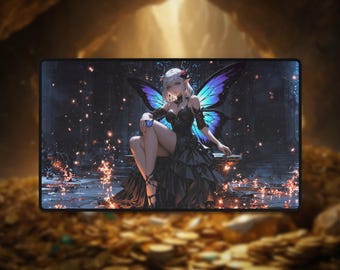Butterfly Fairy Playmat: TCG Desk Mat - Stitched Edges