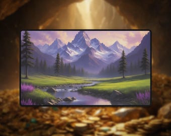 Lavender Mountain River Playmat: TCG Desk Mat Mousepad