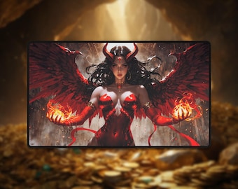 Red Devil Girl Playmat - TCG Desk Mat