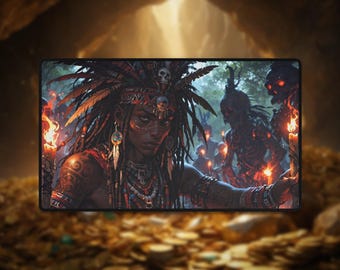 Voodoo Priest Playmat: TCG Desk Mat, Non-Slip Rubber Base