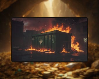 Dumpster Fire MTG Playmat: TCG Desk Mat