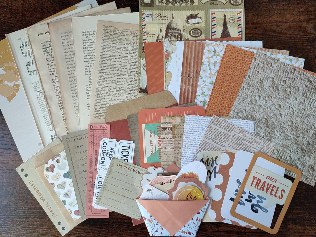 Vintage Junk Journal Collage Kit 40+ Items Scrapbooking Paper Art ...