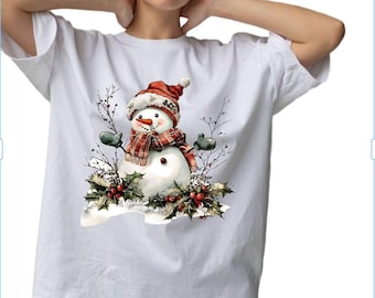 Christmas Graphic T-Shirt – Santa Hat, Reindeer & Lights