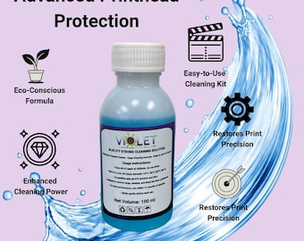 Blue Strong DTF Printhead Cleaning Solution 100ML– Deep Cleaning, Dissolves Dried Ink