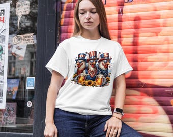 Funny 4th of July Chicken Beer T-Shirt - Patriotic Rooster Graphic Tee