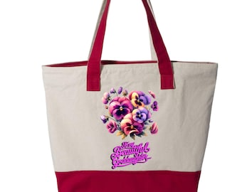 Floral Goddaughter Canvas Tote Bag: Thoughtful Gift