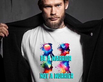 Warrior Not Worrier T-Shirt: Abstract Art Motivational Tee