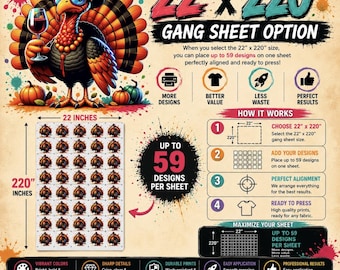 Custom DTF Transfer Gang Sheet Printing: Upload Your Design