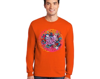 Doodle Heart Long Sleeve T-Shirt – All You Need Is Love Valentine's Tee
