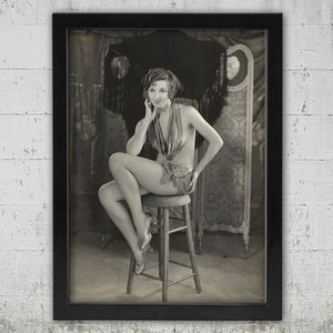 Fanny Brice Photo Framed Canvas Wall Art Ziegfeld Follies Girl, Famous Actress Artwork Vintage 1915 Showgirl 1910, Framed Canvas & Wall Art